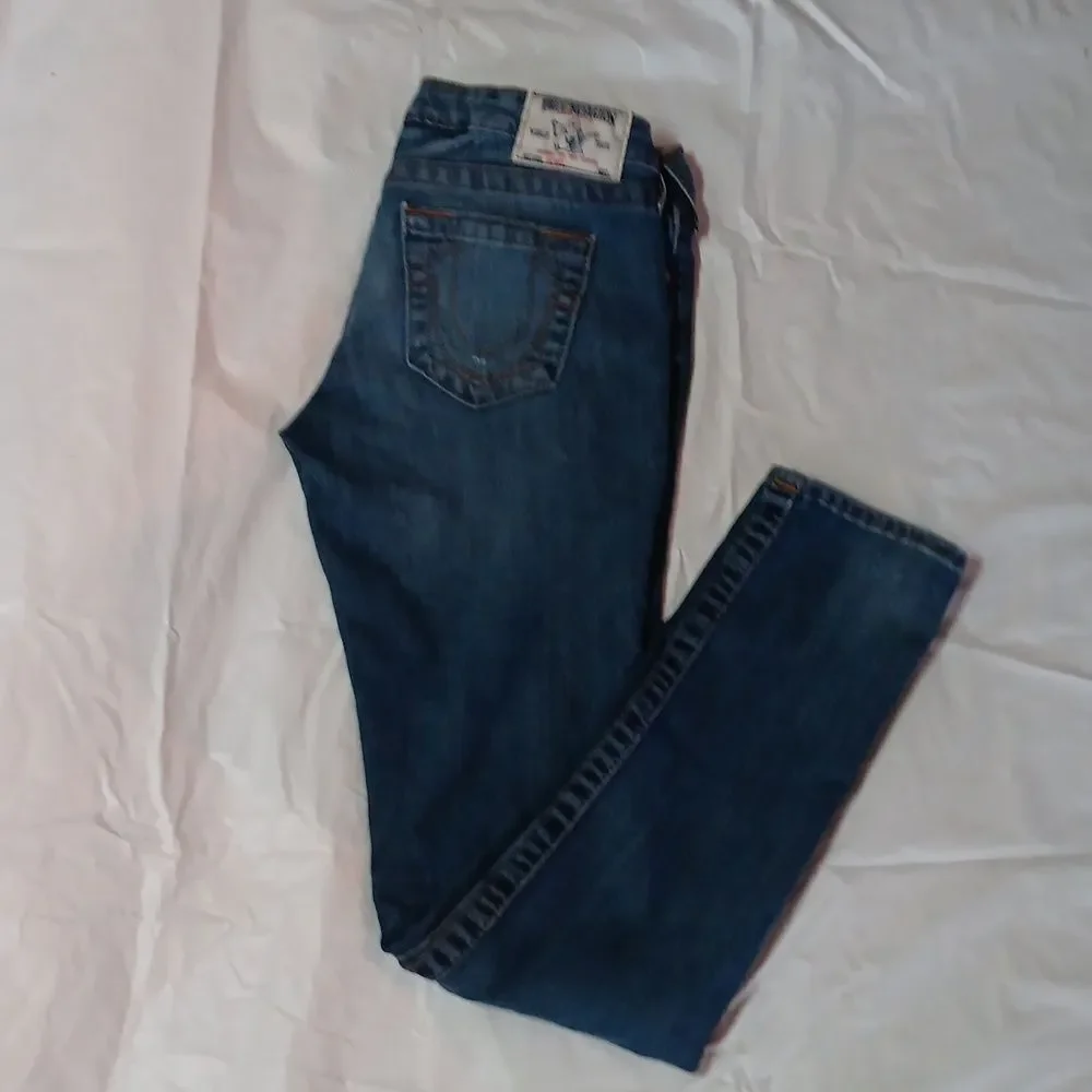 True Religion Dark Blue Skinny Jeans Womens 28